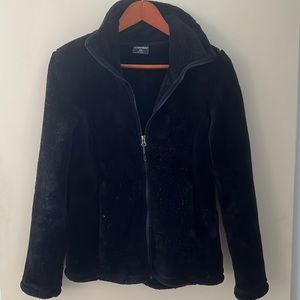 Women’s black teddy bear warm fuzzy jacket